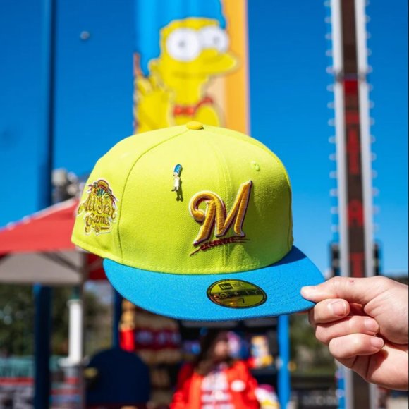 New Era Milwaukee Brewers Simpsons Pack 59FIFTY Hat 02 ASG Side Patch - Picture 1 of 8